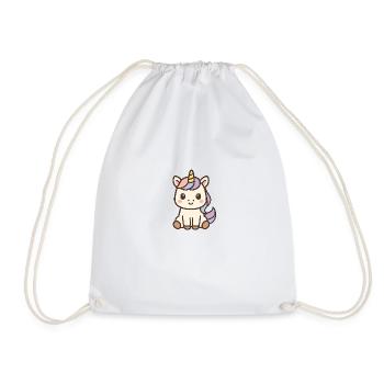 Licorne Kawaii mignonne - Sac de sport léger - blanc - Devant