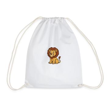 Cute Lion - Drawstring Bag - white - Front