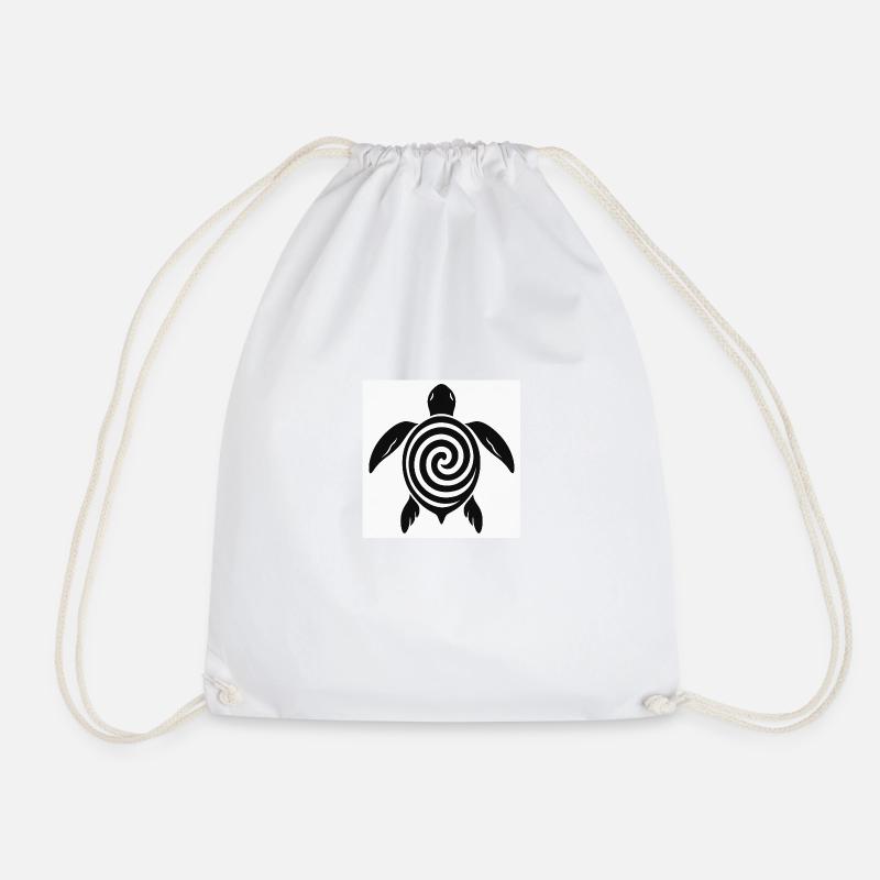 Hypnotic turtle - Drawstring Bag - white