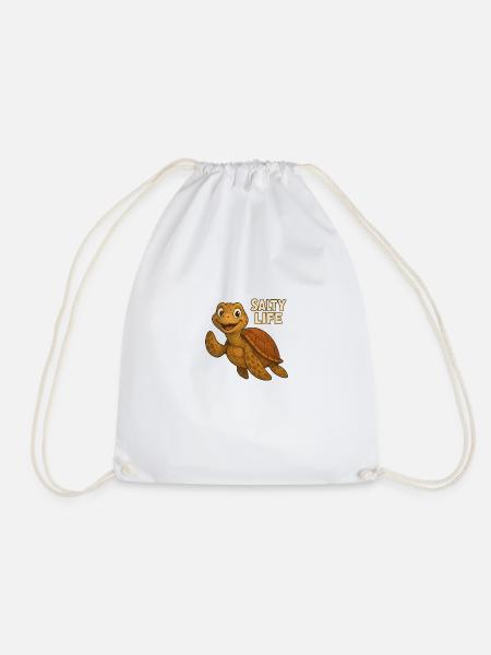 Salty Life - Drawstring Bag - white