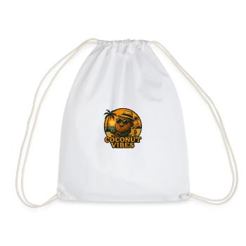 Coconut Vibes – Funny Coconut in Tropical Style - Drawstring Bag - white - Front