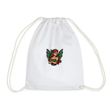 Dragon Fairy - Drawstring Bag - white - Front