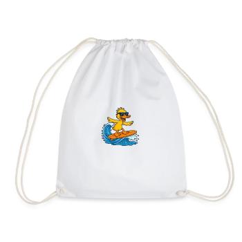 Surfer Ente - Turnbeutel - Weiß - Vorne