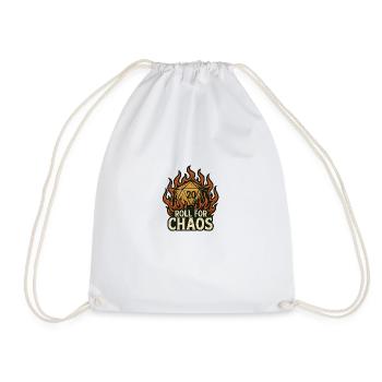 Dice 20 Sided - Drawstring Bag - white - Front