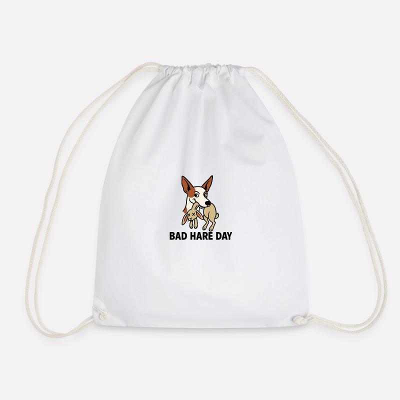 Bad Hare Day mit Podenco - Turnbeutel - Weiß