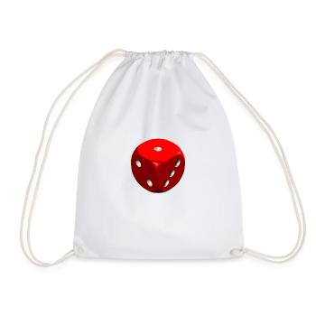 Red die 1 2 3 - Drawstring Bag - white - Front