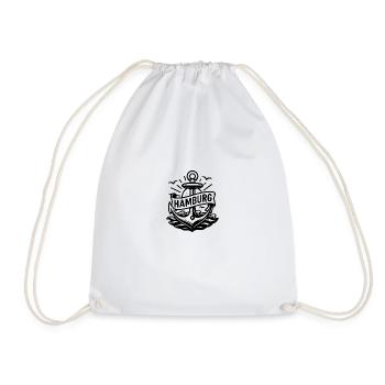 Anchor motif in Hamburg Design - Drawstring Bag - white - Front