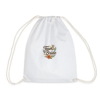 Team Bride – Retro Style für die Mädelscrew - Turnbeutel - Weiß - Vorne