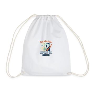 ISFJ × ENTJ: "Tea Kitchen Conquers Boardroom." - Drawstring Bag - white - Front
