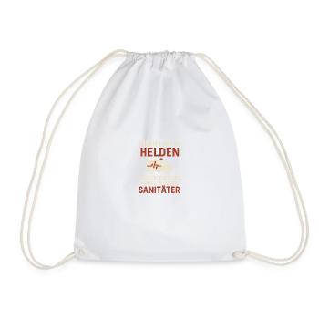 Sanitäter Shirt – Nicht alle Helden tragen Capes - Turnbeutel - Weiß - Vorne