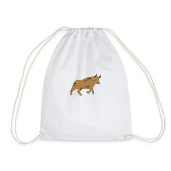 Stock market bull - Drawstring Bag - white - Front