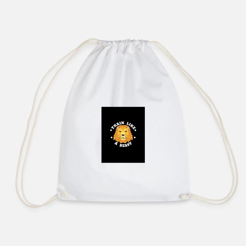 Train Like A Beast - Drawstring Bag - white