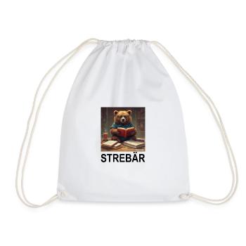 Strebär (schwarz) - Turnbeutel - Weiß - Vorne