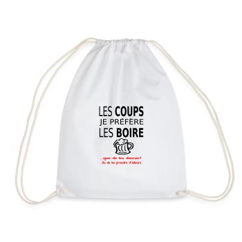 Les coups je préfère les boire - Sac de sport léger - blanc - Devant