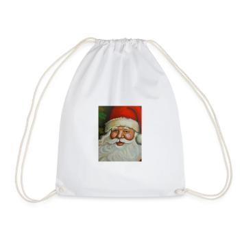 An oil painting of Santa Claus - Drawstring Bag - white - Front