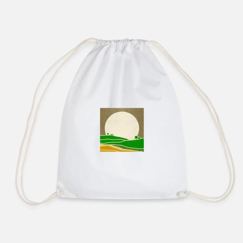 Retro Sunset - Drawstring Bag - white