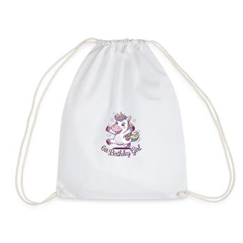 Anniversaire Fille 6 Ans Licorne - Sac de sport léger - blanc - Devant