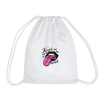 Kissed by a witch with bats and magic - Drawstring Bag - white - Front