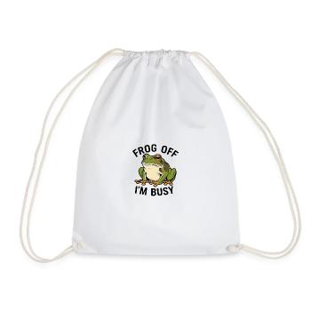 Funny Frog Funny Amphibians Crazy Funky - Drawstring Bag - white - Front