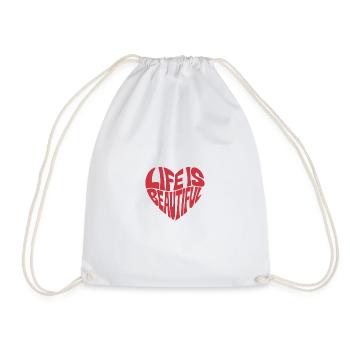 La vie est belle conception en forme de coeur - Sac de sport léger - blanc - Devant