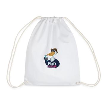 Party Pelican Mit Cool Buzz Flasche Und - Turnbeutel - Weiß - Vorne
