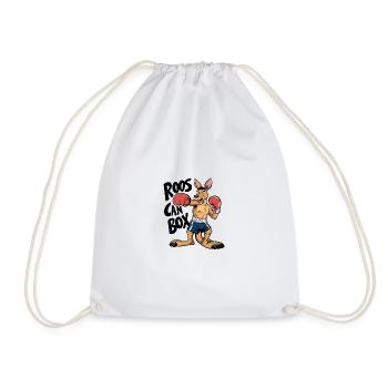 Kangaroo Boxing: Roos Can Box - Drawstring Bag - white - Front