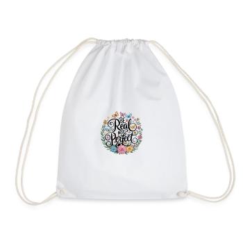 Motif de papillons floraux Be Real Not Perfect - Sac de sport léger - blanc - Devant