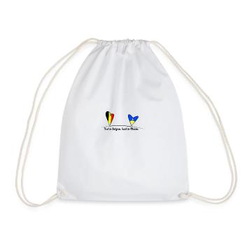Feet in Belgium, heart in Ukraine - Drawstring Bag - white - Front