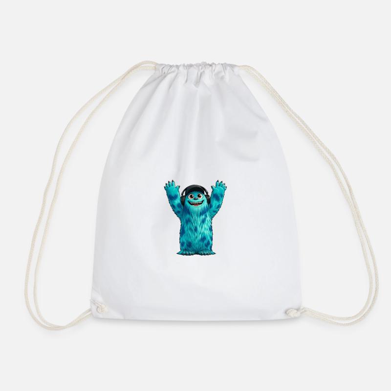 Monster Fluffonster® - DJ Fluffo - Hands Up - Turnbeutel - Weiß