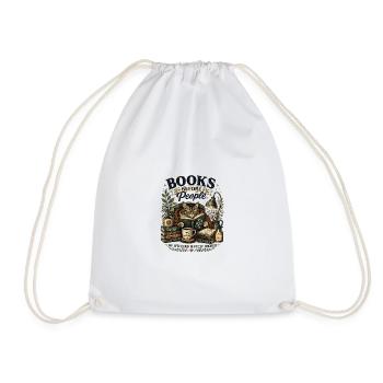 Bibliophile cat in a cozy corner - Drawstring Bag - white - Front