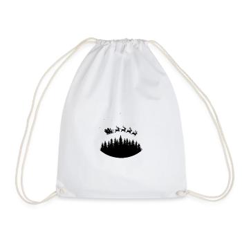Santa Claus Sleigh Reindeer - Drawstring Bag - white - Front