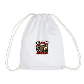 Elephant Christmas Never Forgotten - Drawstring Bag - white - Front