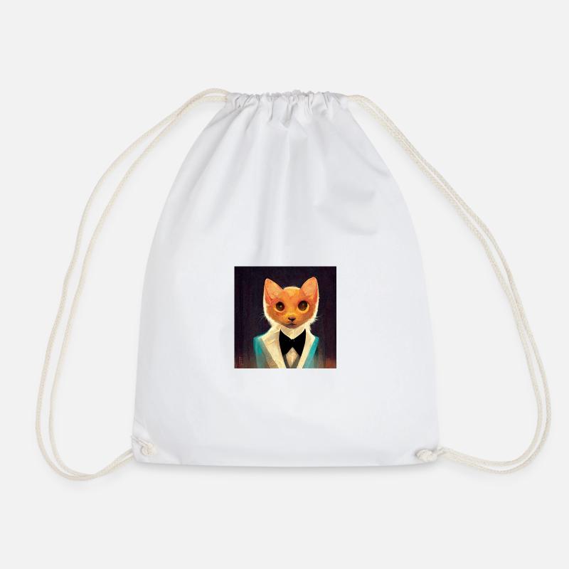 Chat en costume - Sac de sport léger - blanc