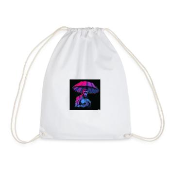 Monkey with umbrella - Drawstring Bag - white - Front