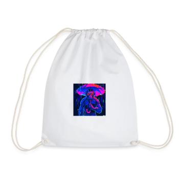 Monkey with umbrella - Drawstring Bag - white - Front