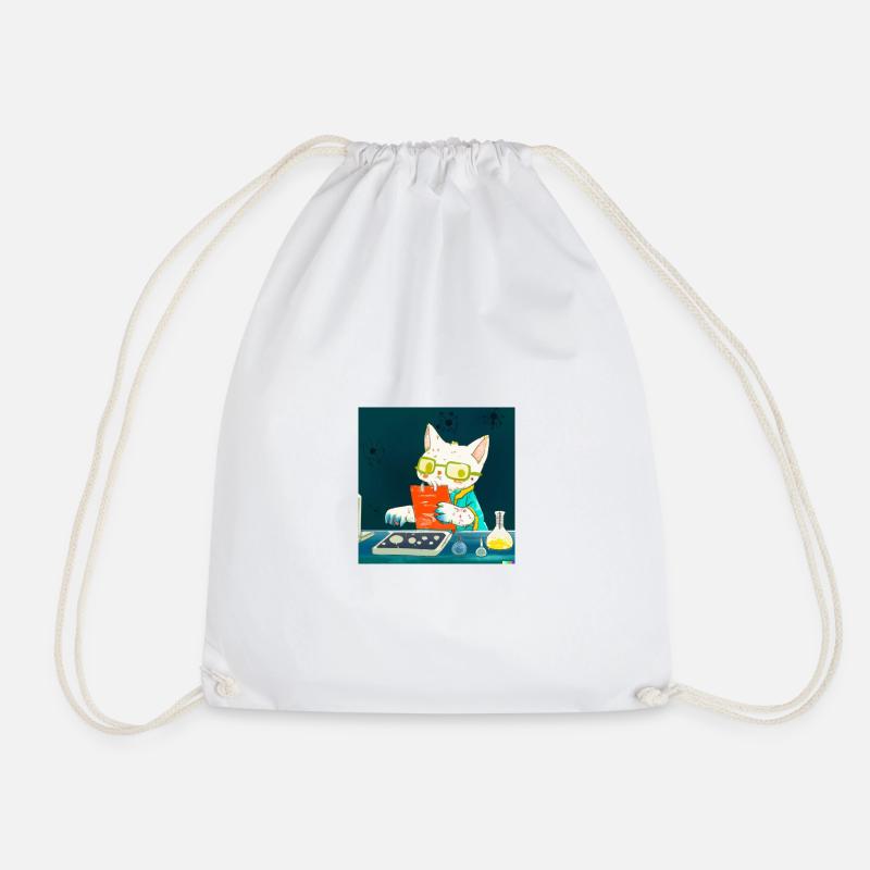 Feline - Drawstring Bag - white
