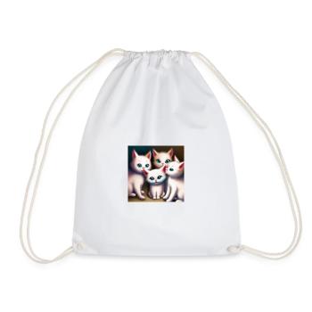 Feline - Drawstring Bag - white - Front