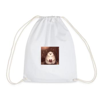 Fluffy animal - Drawstring Bag - white - Front