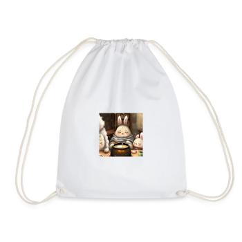 Fluffy animal - Drawstring Bag - white - Front