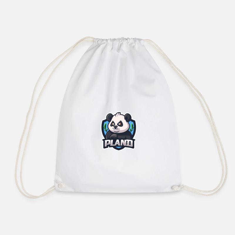 PLAND, the dark 🐼 panda - Drawstring Bag - white