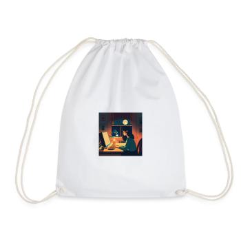 Burning the midnight oil - Drawstring Bag - white - Front