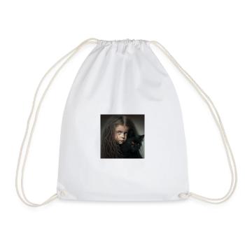 fillette chat noir - Sac de sport léger - blanc - Devant