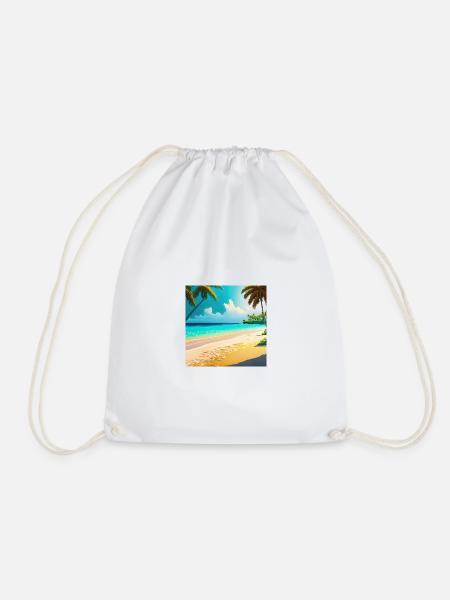 Coastal tranquility - Drawstring Bag - white