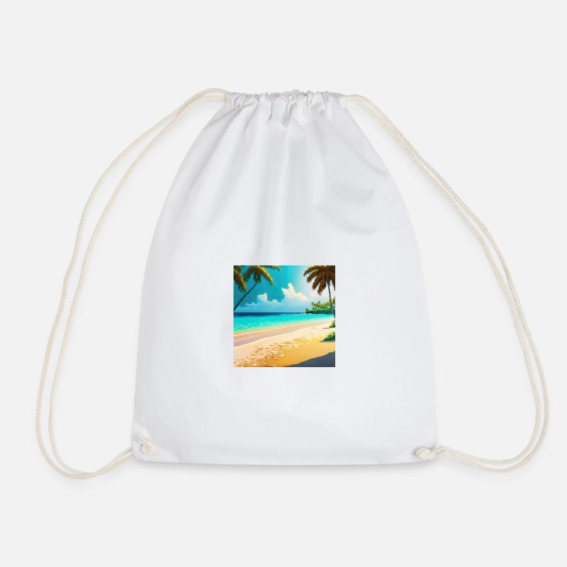 Coastal tranquility - Drawstring Bag - white