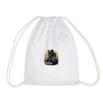 Ninja cat in pajamas, undercover experts - Drawstring Bag - white - Front