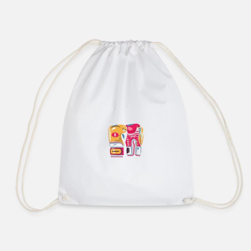 Vivid Boxing Glove Duo - Drawstring Bag - white
