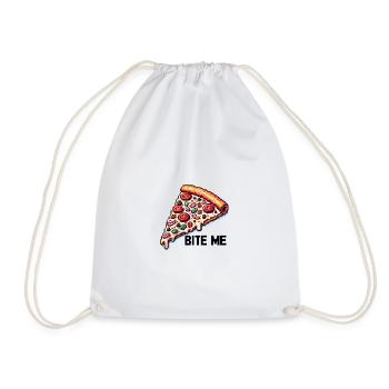 Bite me Pizza - Turnbeutel - Weiß - Vorne