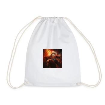 Santa rides through hell flying devil birth - Drawstring Bag - white - Front