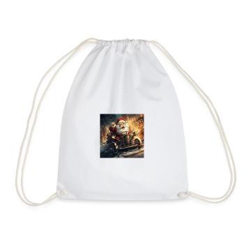 Santa Nickolaus Christmas Time Is Coming In Town - Drawstring Bag - white - Front