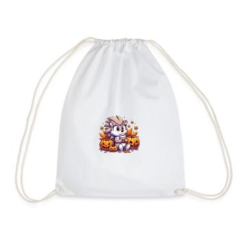 Hedgehog drinks Halloween - Drawstring Bag - white - Front